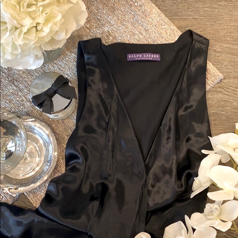 Black Satin Ralph Lauren Runway Dress